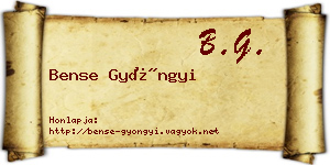 Bense Gyöngyi névjegykártya